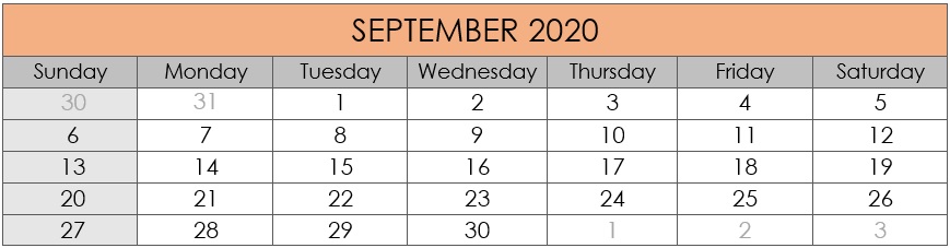 September 2020 Compliances Due Date