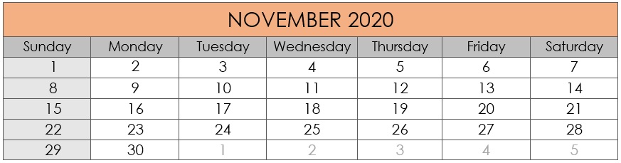 November 2020 Compliances Due Date