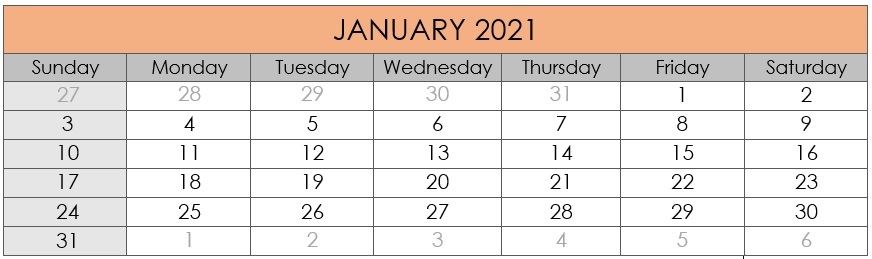 January 2021 Compliances Due Date
