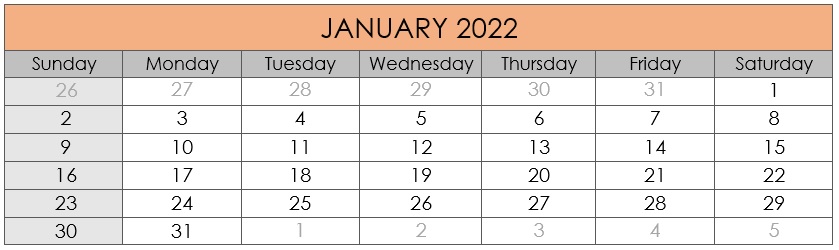 January 2022 Compliances Due Date