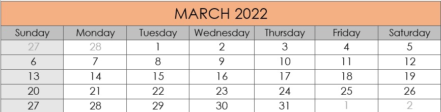March 2022 Compliances Due Date
